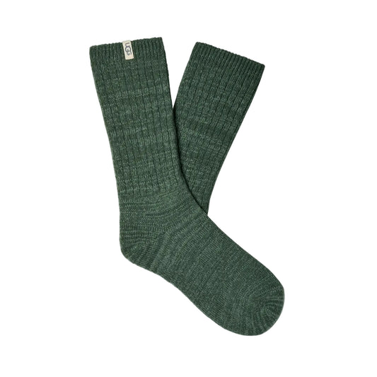 UGG® Women’s Rib Knit Slouchy Crew Sock Green Stone