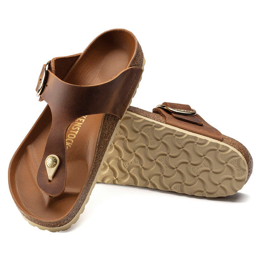 Birkenstock Women's Gizeh Big Buckle Sandal Cognac Leather