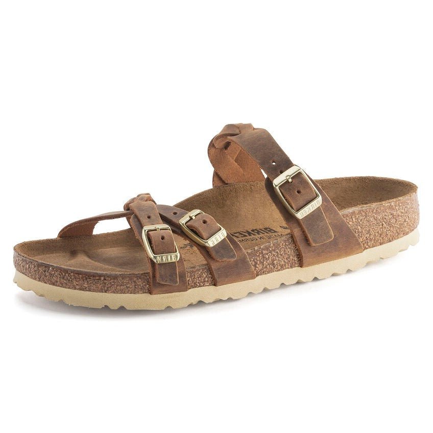 Birkenstock Women's Franca Braid Sandal Cognac Oiled Leather - Brekken's