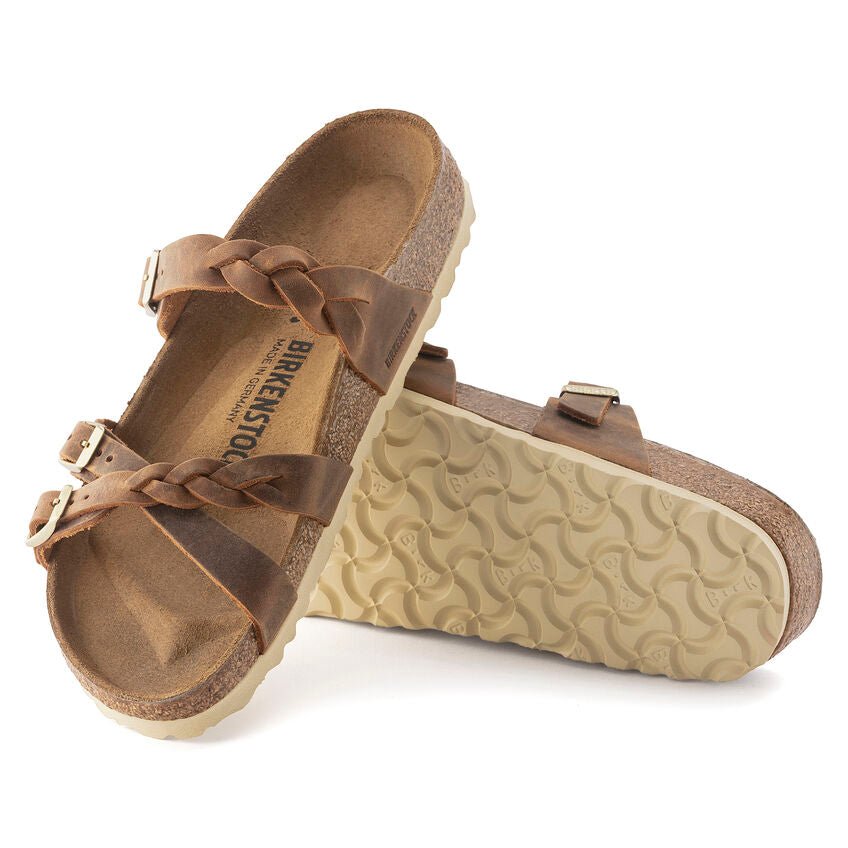 Birkenstock Women's Franca Braid Sandal Cognac Oiled Leather - Brekken's