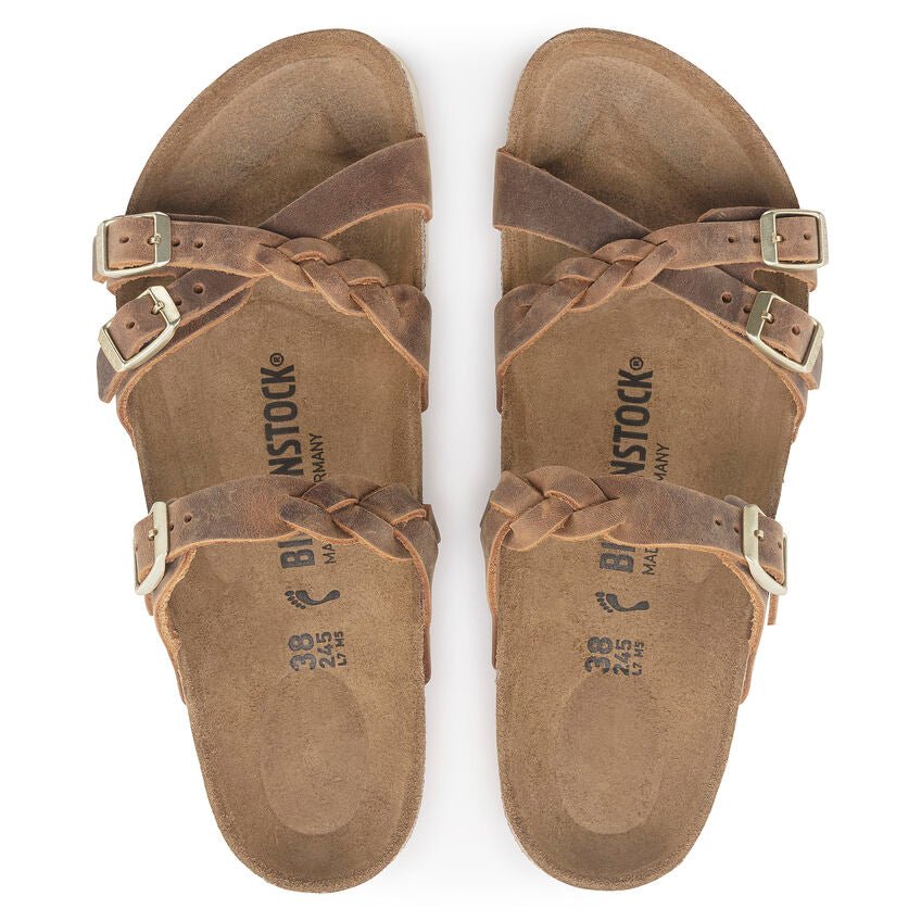 Birkenstock Women's Franca Braid Sandal Cognac Oiled Leather - Brekken's