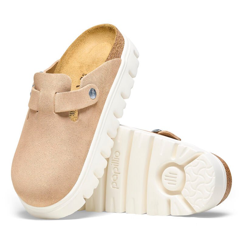 Birkenstock Women's Boston Chunky Suede Leather Sand - Brekken's