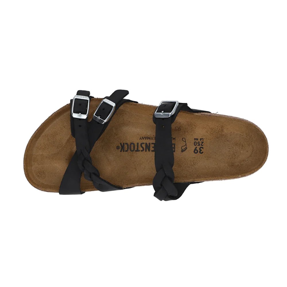 Birkenstock Women's Franca Braided Sandal Black Oiled Leather - Brekken's