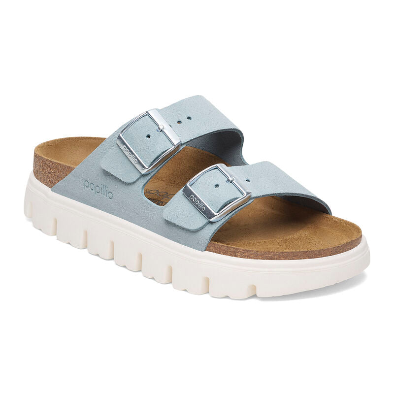 Birkenstock Women's Arizona Chunky Suede Leather Sandal Baby Blue