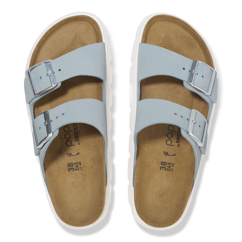 Birkenstock Women's Arizona Chunky Suede Leather Sandal Baby Blue