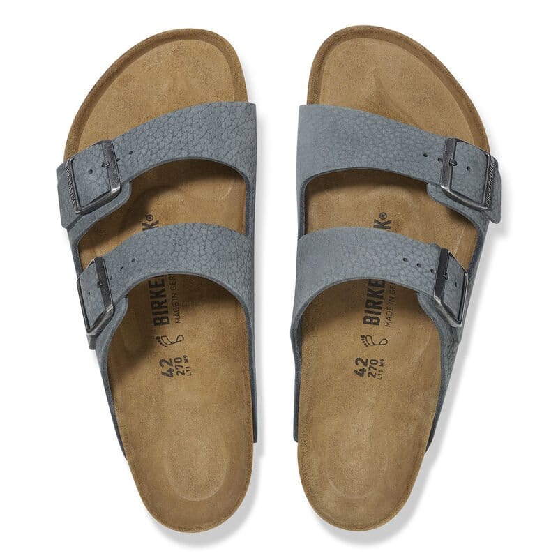 Birkenstock Men's Arizona Nubuck Leather - Desert Buck Basalt Grey - Brekken's