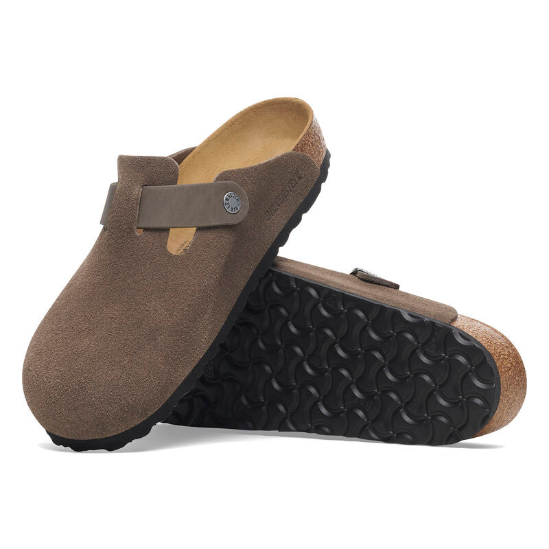 Birkenstock Men's Boston Suede Oiled Leather Concrete Grey