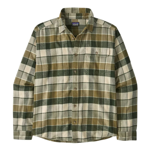Patagonia Men's L/S LW Fjord Flannel Shirt Rocky: Old Growth Green