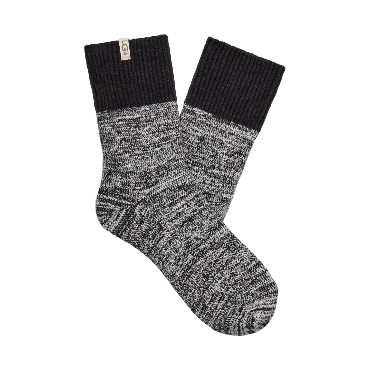 UGG® Women’s Rib Knit Slouchy Quarter Sock Black