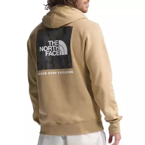 The North Face Men s Box NSE Pullover Hoodie Khaki Stone Khaki Stone Generative Camo Print