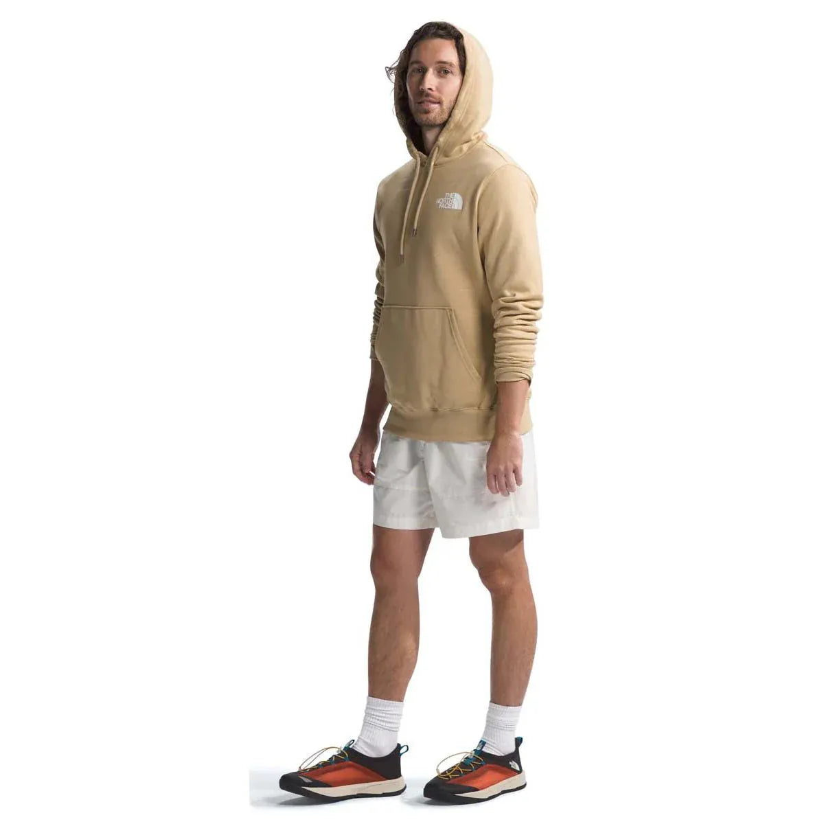 The North Face Men's Box NSE Pullover Hoodie Khaki Stone/Khaki Stone Generative Camo Print - Brekken's