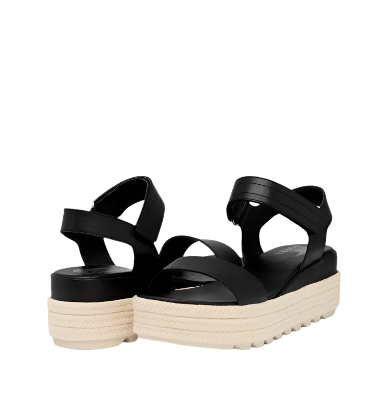 Sorel Cameron™ Flatform Sandal Black, Chalk