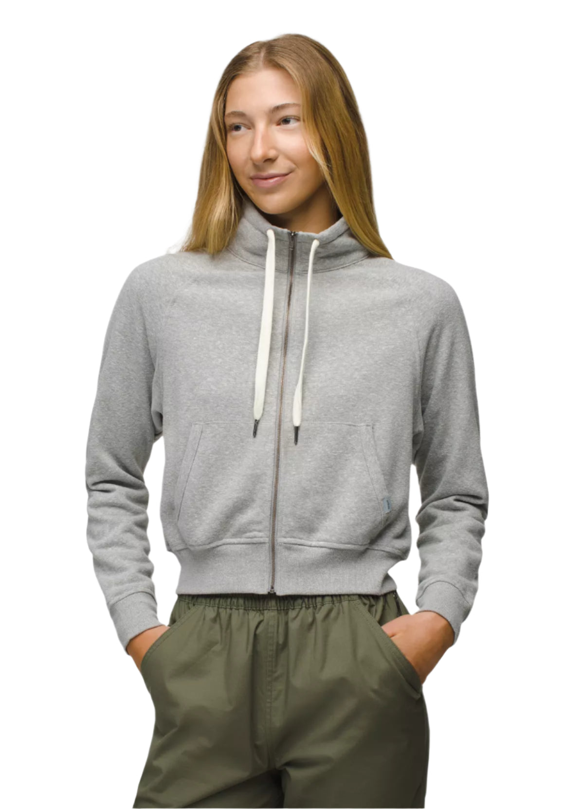 prAna Women's Cozy Up Full Zip Heather Grey