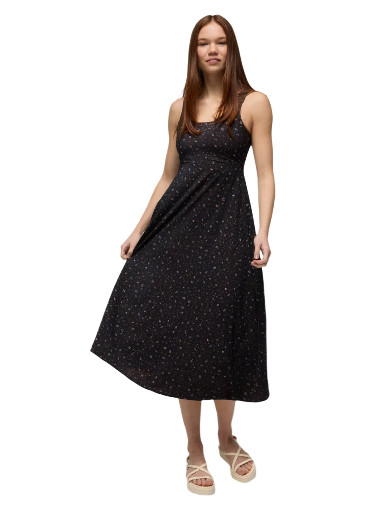 prAna Women's Lata Beach Dress Black Springtime