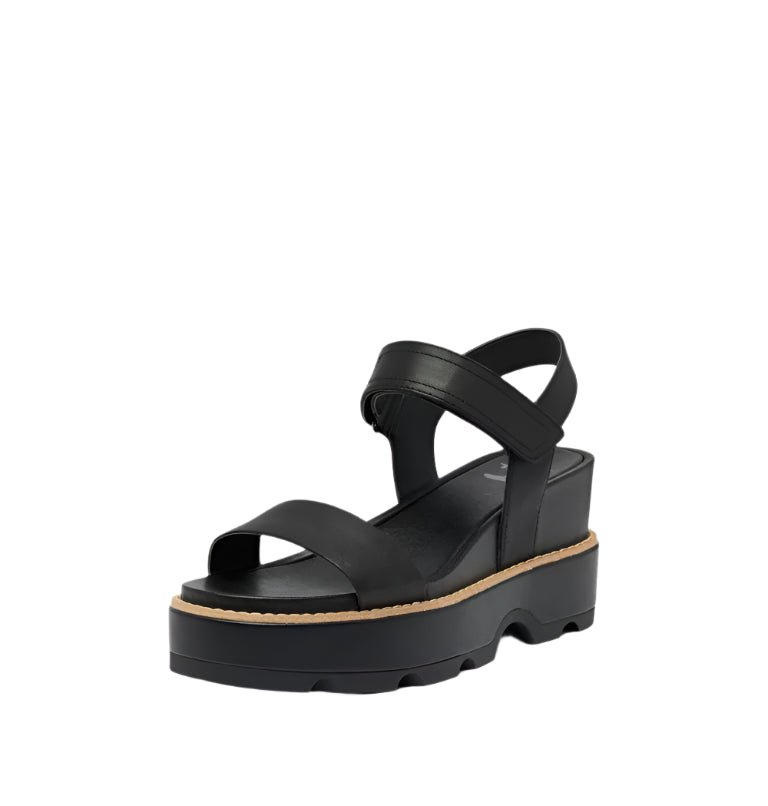 Sorel Women's Joanie™ IV Y Strap Wedge Sandal Black, Sea Salt - Brekken's