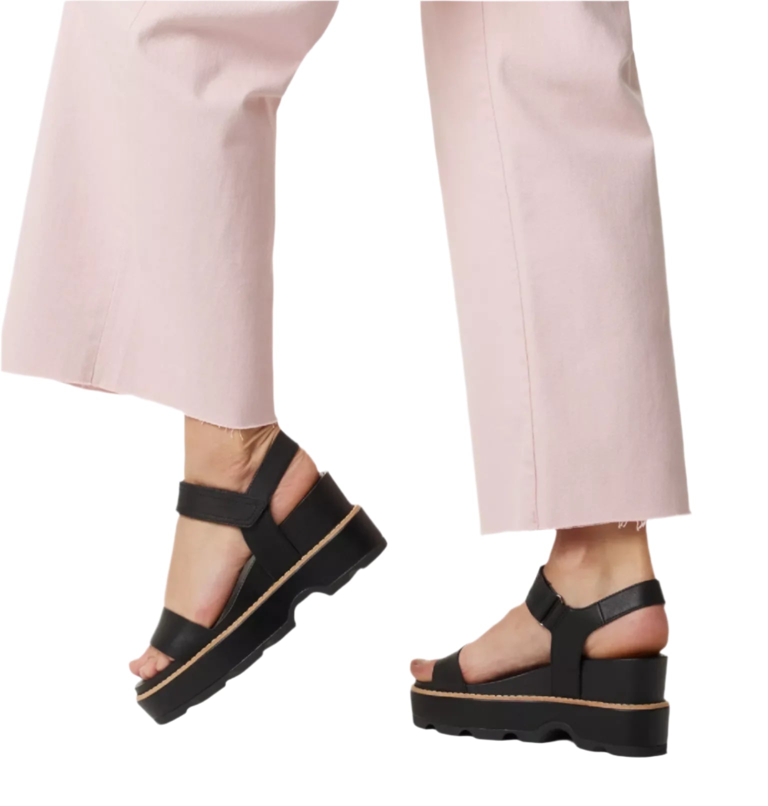 Sorel Women's Joanie™ IV Y Strap Wedge Sandal Black, Sea Salt - Brekken's