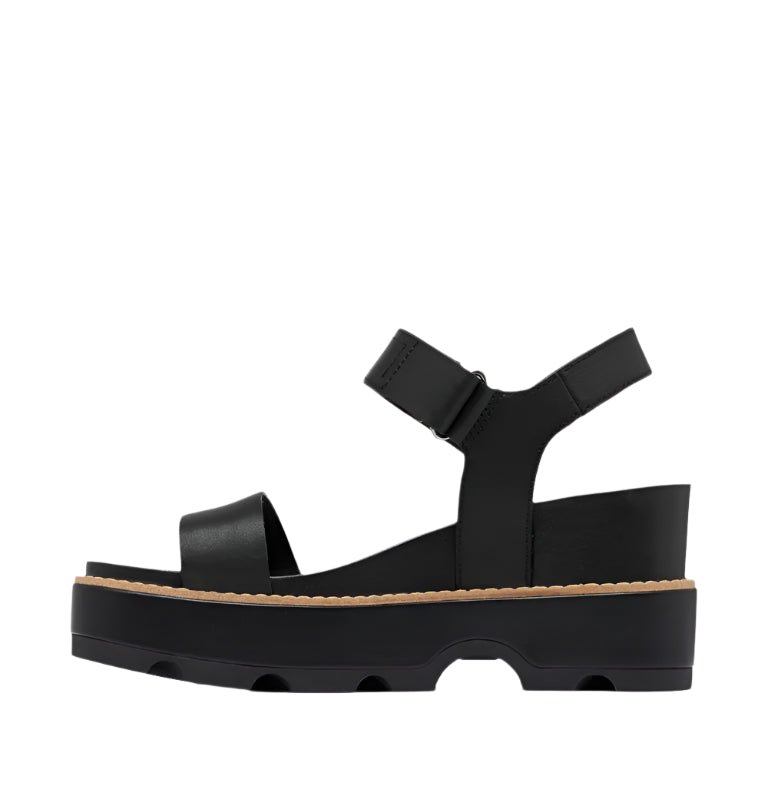 Sorel Women's Joanie™ IV Y Strap Wedge Sandal Black, Sea Salt - Brekken's
