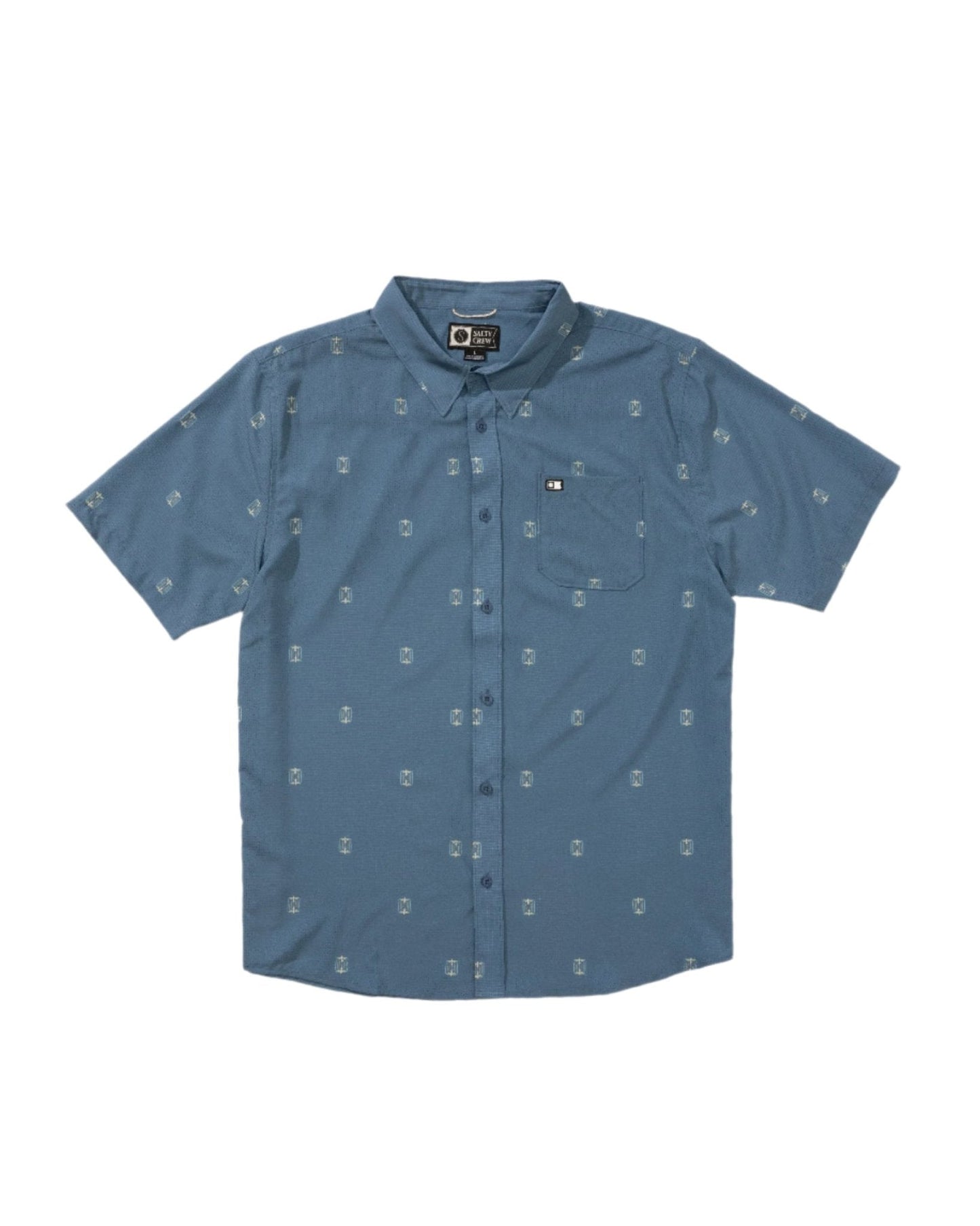 Salty Crew Men’s Breezer Perf Button Up Channel Blue - Brekken's