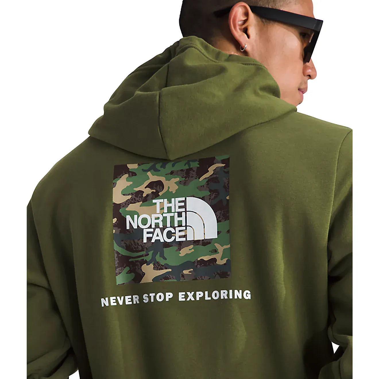 The North Face Men's Evolution Box Camo Fill Hoodie—Graphic Woodland Green