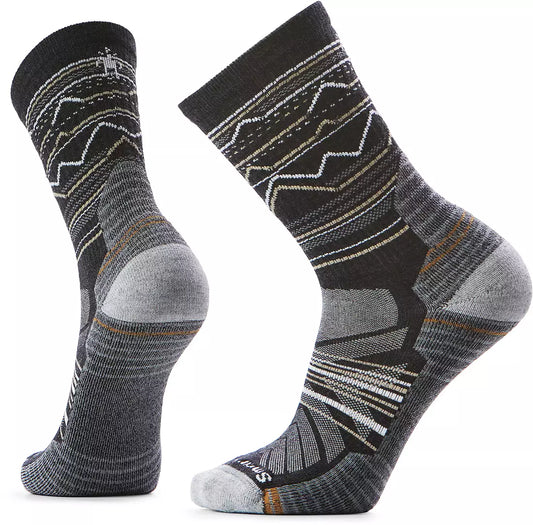 Smartwool Men's Hike Light Cushion Mountain Range Crew Socks Charcoal-Light Gray