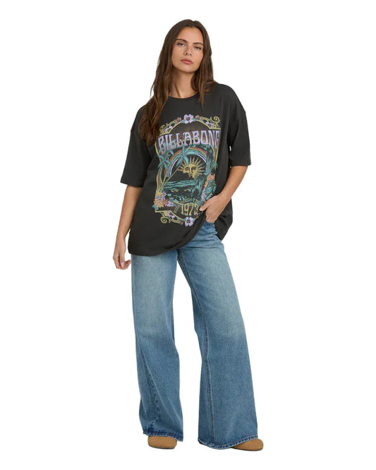 Billabong Women's Counting Stars SS Tee Off White / Brown