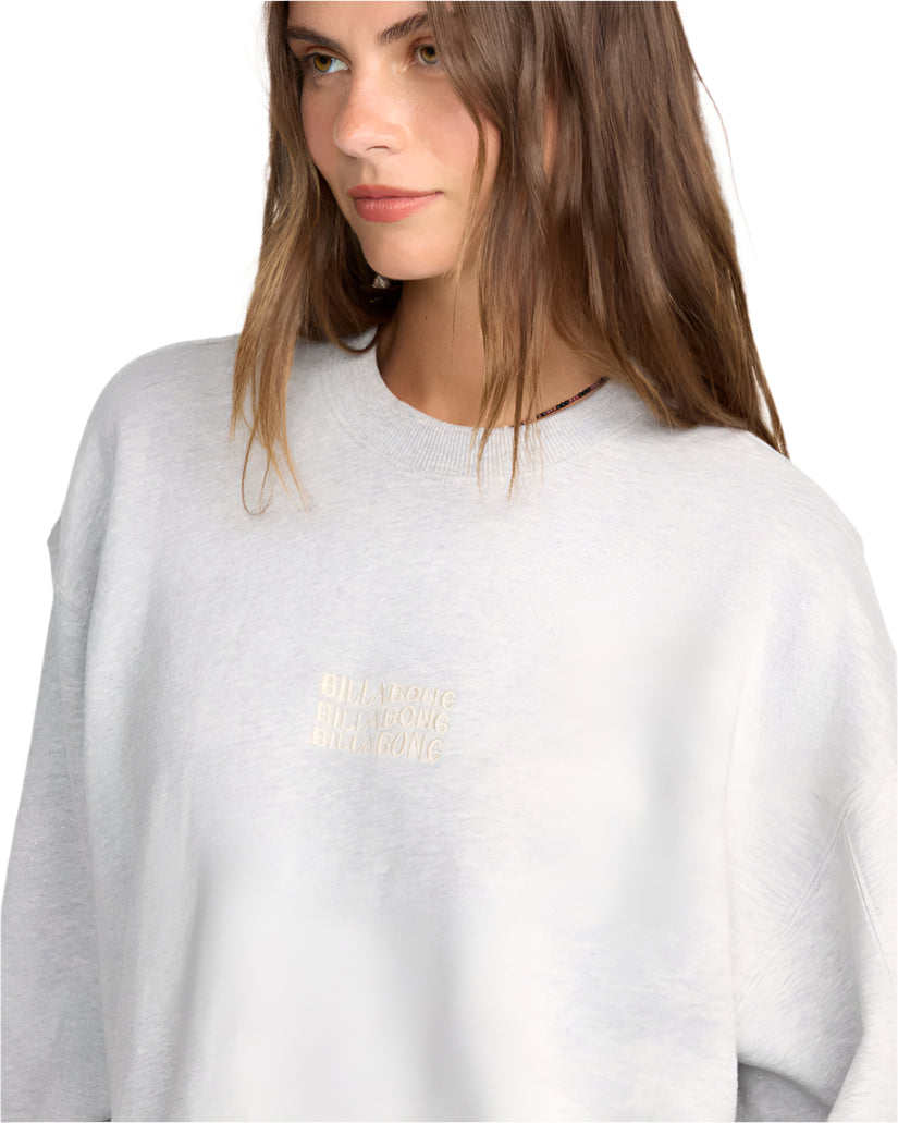 Billabong Women's So Sunny Kendal Crew Flc Heather Grey