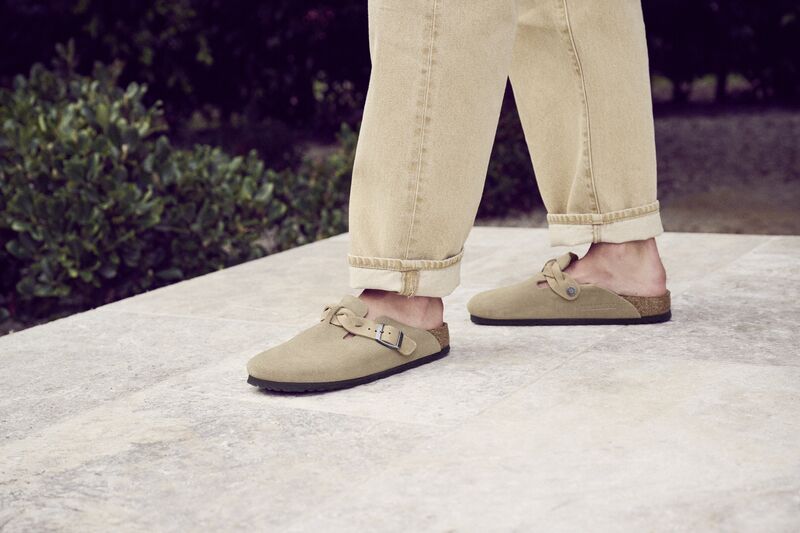 Birkenstock Women's Boston Braided Suede Leather Taupe - Brekken's