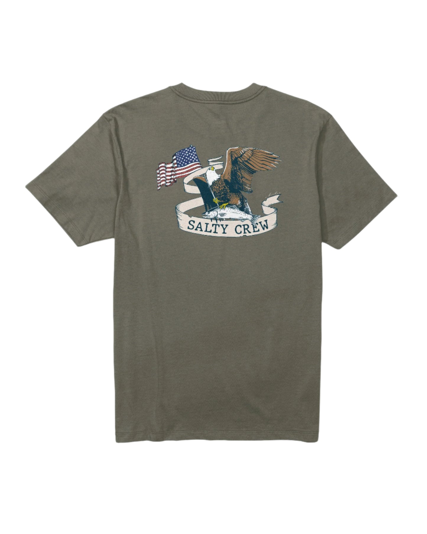 Salty Crew Men’s America Eagle SS Tee Dusty Olive