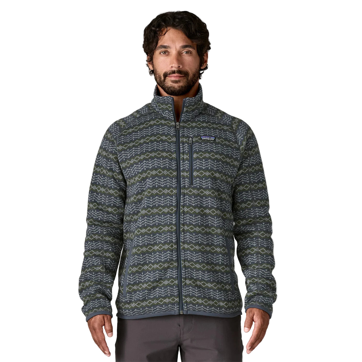 Patagonia Men's Better Sweater Jkt Woven Together: Smolder Blue