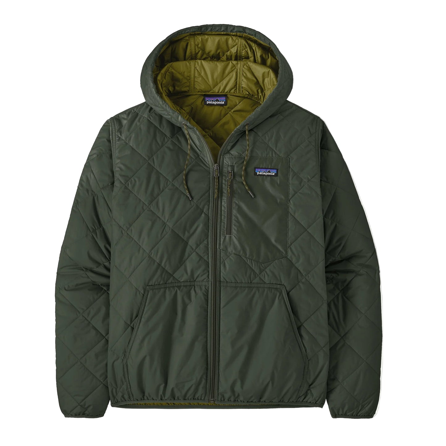 Patagonia Men's Diamond Quilted Bomber Hoody Old Growth Green