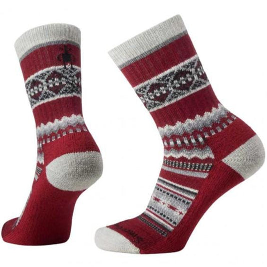 Smartwool Women's Everyday Cozy Snowed In Sweater Crew Socks Tibetan Red