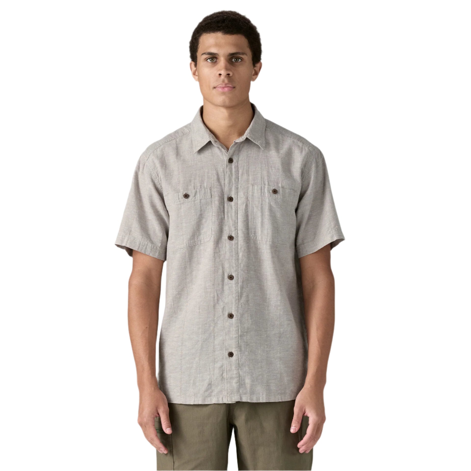 Patagonia Men's Back Step Shirt Swell Dobby: Salt Grey - Brekken's