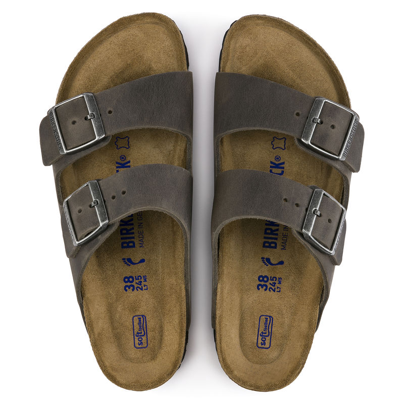 Birkenstock Men's Arizona Soft Foot Bed Oiled Leather Iron