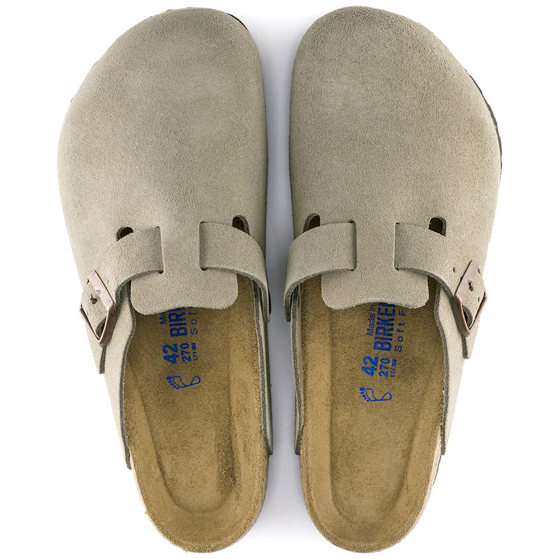 Birkenstock Women's Boston Suede Soft Footbed Taupe