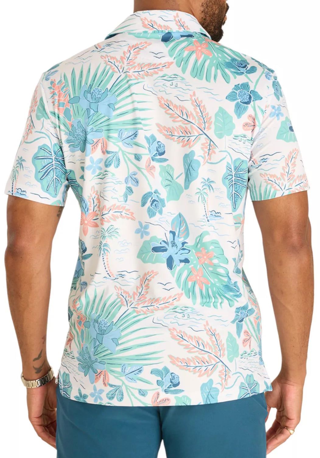 Chubbies Men's The Brush and Shrub Performance Polo Optic White