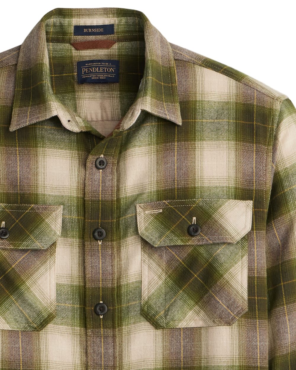 Pendleton Men's Burnside Flannel Shirt Tan/Olive Plaid - Brekken's