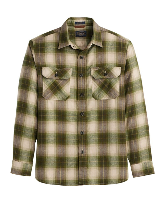 Pendleton Men's Burnside Flannel Shirt Tan/Olive Plaid - Brekken's