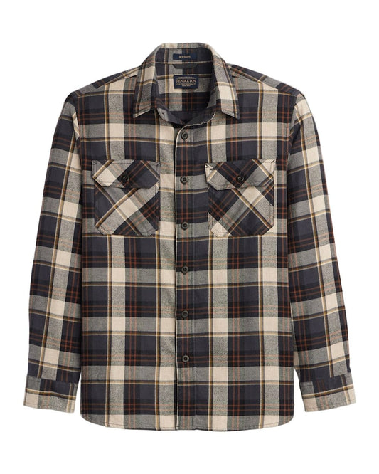 Pendleton Men's Burnside Flannel Shirt Natural/Charcoal Plaid - Brekken's