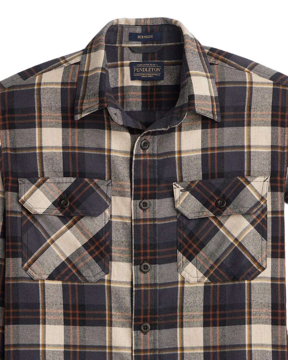 Pendleton Men's Burnside Flannel Shirt Natural/Charcoal Plaid - Brekken's
