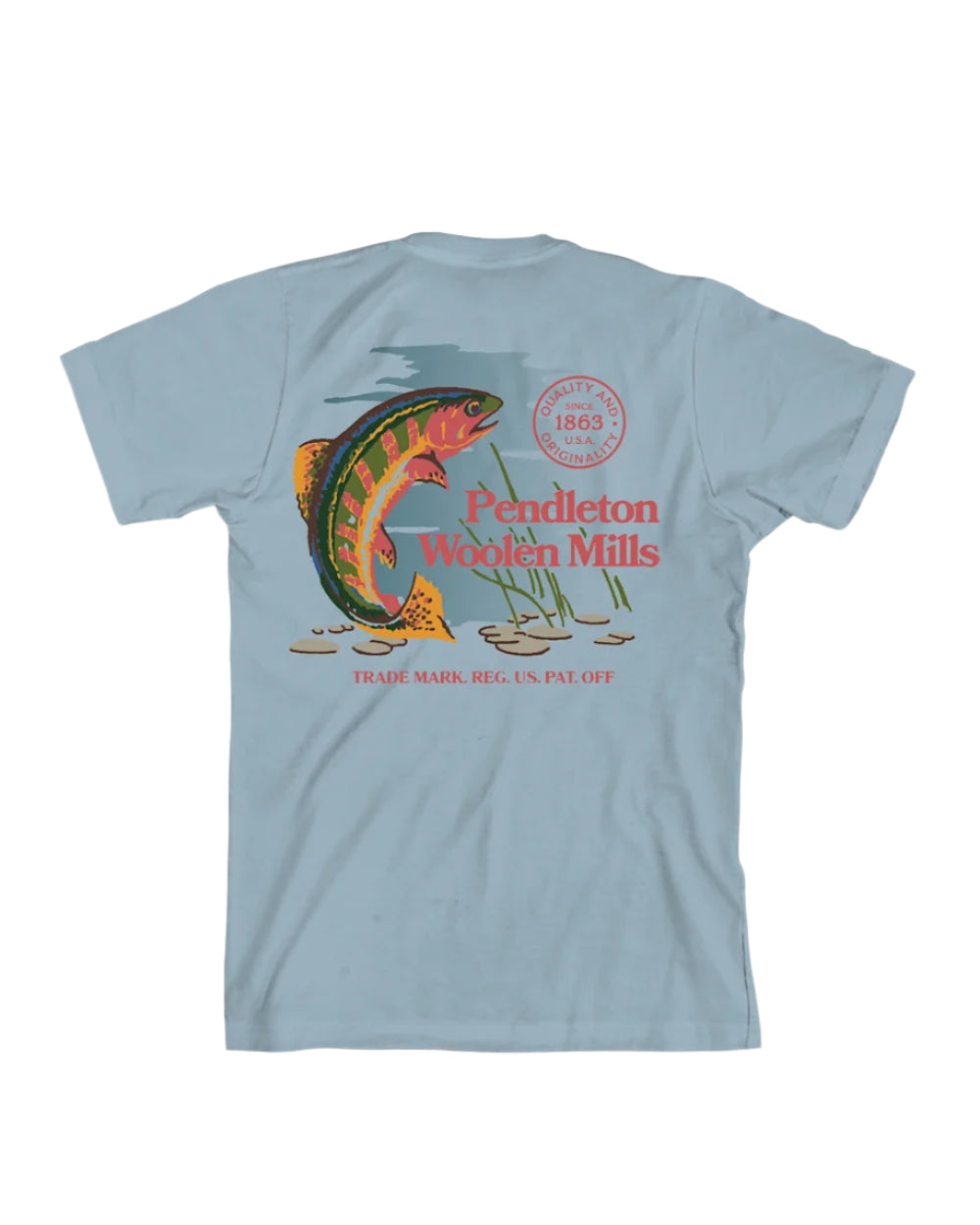 Pendleton Men's Freshwater Fishing Graphic Tee Light Blue/Multi
