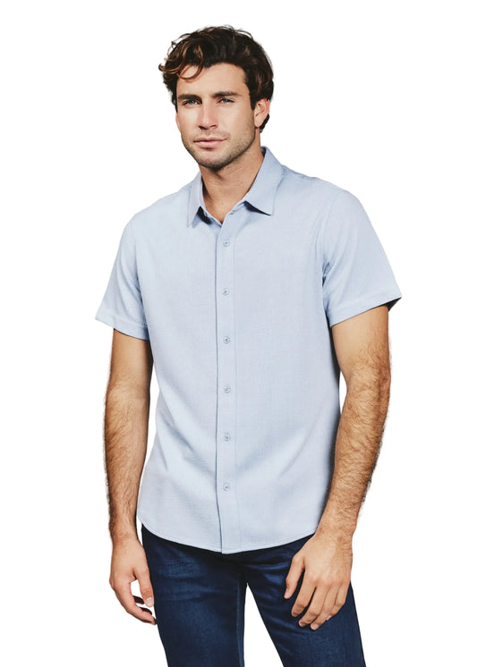 7 Diamonds 102 7 Diamonds Men's Camino Short Sleeve Shirt Dusty Blue