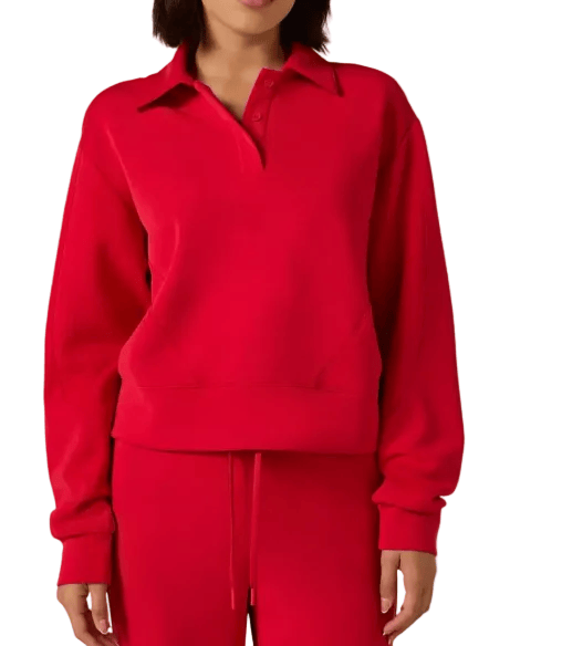 7 Diamonds 181 7 Diamonds Women’s Rev Polo Pullover Ruby Red