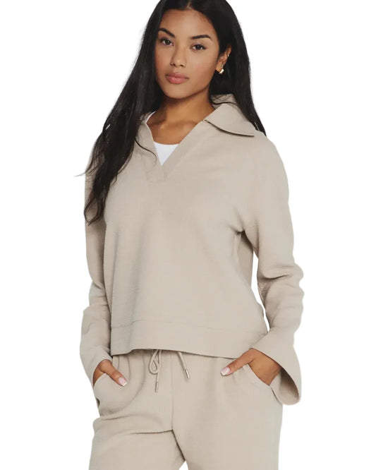 7 Diamonds 185 7 Diamonds Women’s Ellis Polo Pullover Sand