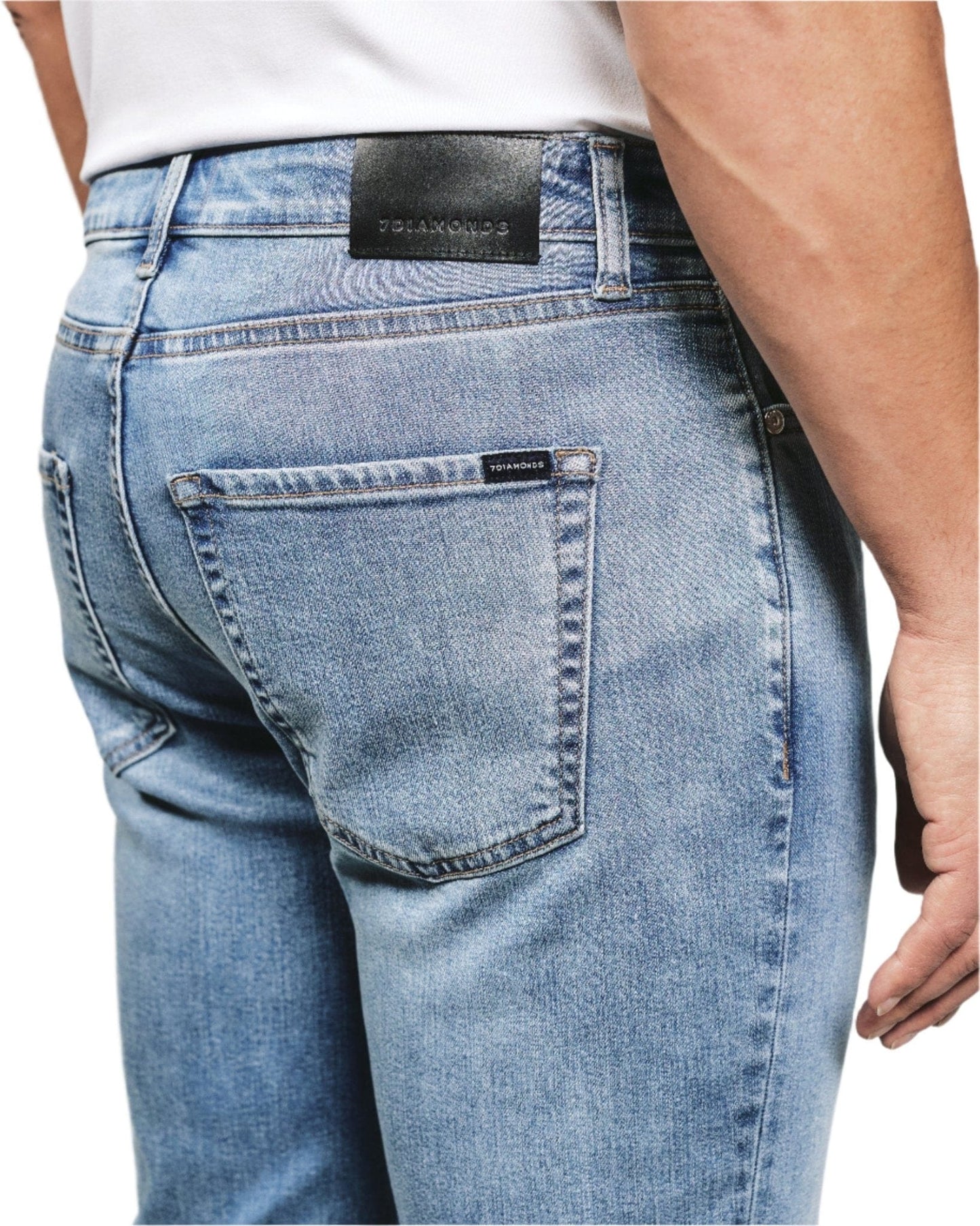 7 Diamonds 404 7 Diamonds Men's Axel Athletic Fit Denim Breakwater