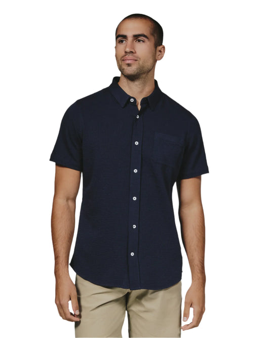 7 Diamonds 502 7 Diamonds Men's Bennet Short Sleeve Shirt Navy