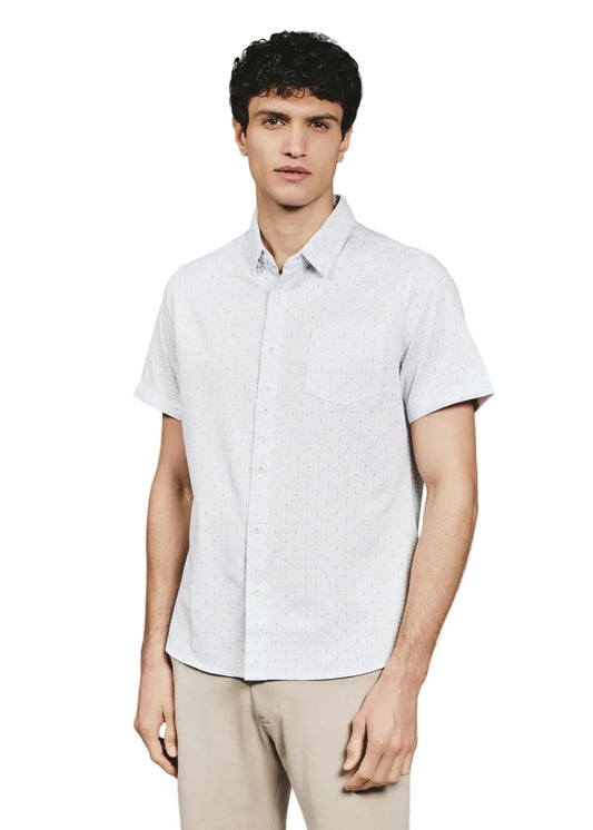 7 Diamonds 502 7 Diamonds Men's Bishop Short Sleeve Shirt White