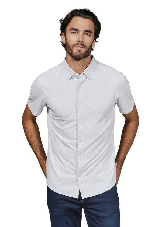 7 Diamonds 502 7 Diamonds Men's Corsica Short Sleeve Shirt White