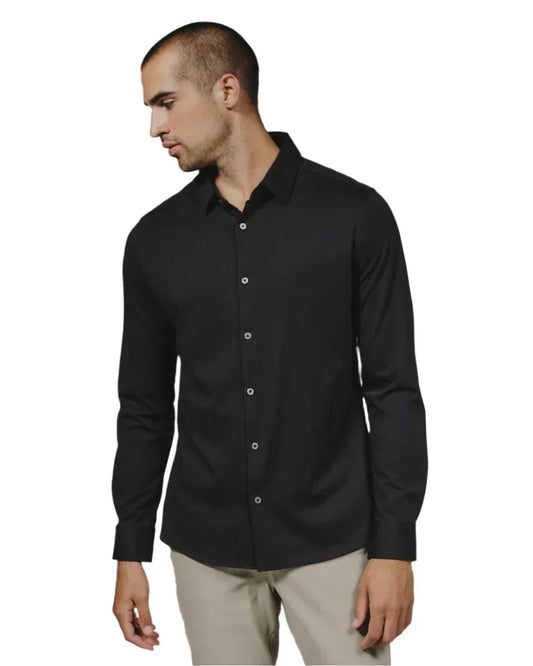 7 Diamonds 502 7 Diamonds Men's Girona Long Sleeve Shirt Black