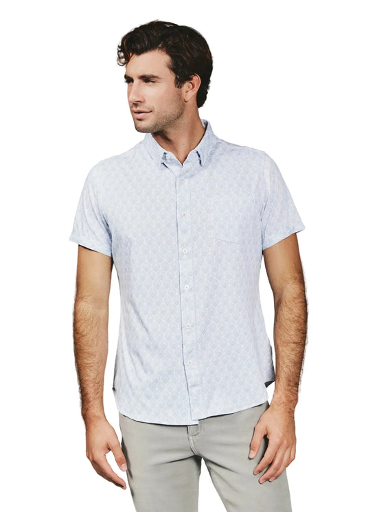 7 Diamonds 502 7 Diamonds Men's Holden Short Sleeve Shirt Light Blue