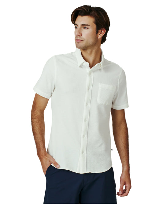 7 Diamonds Men's Bennet Short Sleeve Shirt Ivory - Brekken's